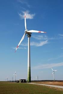 A wind turbine with an observation deck in Austria.
