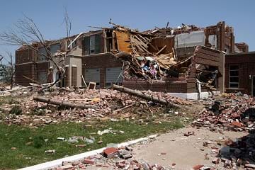The resulting damage of the Greensburg High School after a F5 tornado struck in Greensburg, KS.
