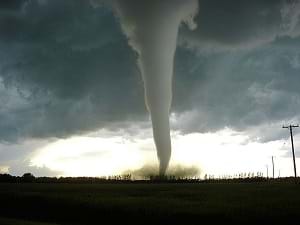 A Category F5 tornado in Elie, Manitoba.