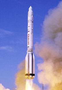 The launch of the Proton-K rocket.