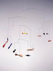 A mobile with 14 hanging items.