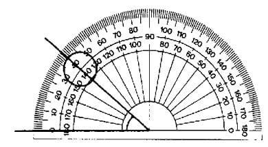 A picture of a protractor.