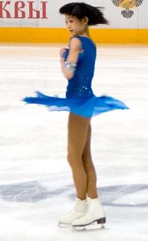 Yuko Kawaguti free skating and spinning in the 2010 Cup of Russia.