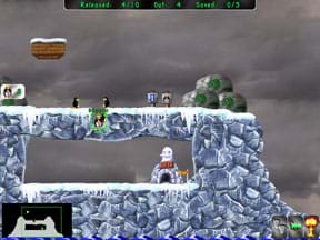 Screenshot shows a level of the Pingus game.