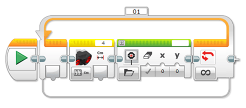 A screen capture image shows a series of LEGO software programming icons.