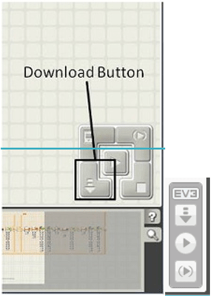 A screenshot of the EV3 software Download button.