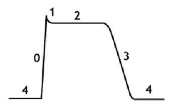A line drawing shaped like a bump, with numbers along the line: 4, 0, 1, 2, 3, 4.