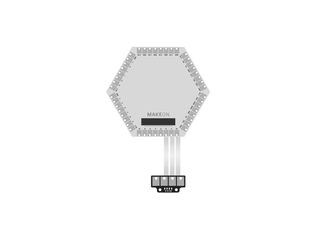 A figure showing a microcontroller connected to a three-LED board. A figure showing a microcontroller connected to a three-LED board.