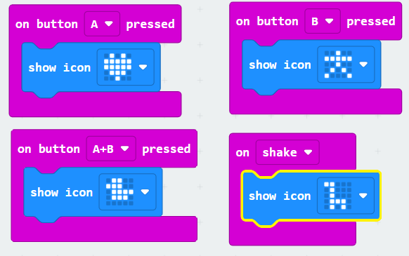 A screenshot showing Option 2: micro:bits diagrams, with example code for one micro:bit showing an image that the lens should automatically display upside down.