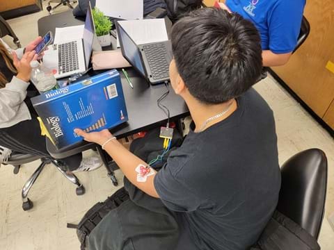 A photo showing students working on their prototypes. A photo showing students working on their prototypes.
