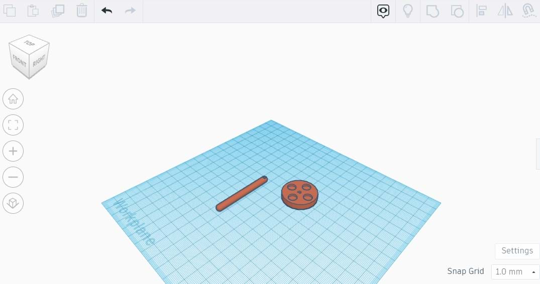 Screenshot showing student work in Tinkercad.