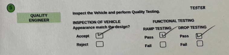 A screenshot of a Customer Order Form with the quality test outcomes section complete. A screenshot of a Customer Order Form with the quality test outcomes section complete.