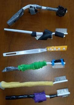 A photo of example final product toothbrushes.